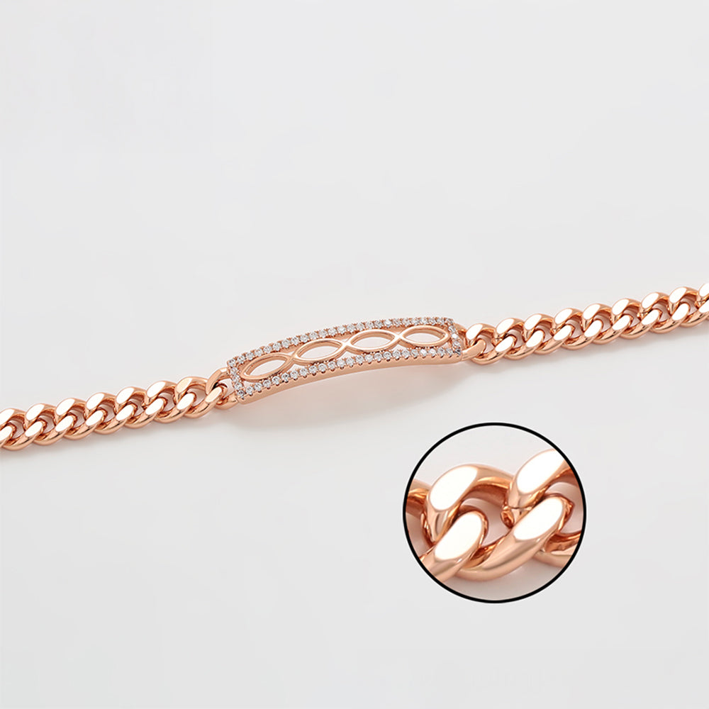 Pulsera de Aleación Bañado en Oro con Cristal Emporia® Blanco