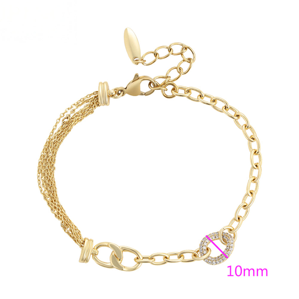 Pulsera de Aleación Bañado en Oro con Cristal Emporia® Blanco 2 