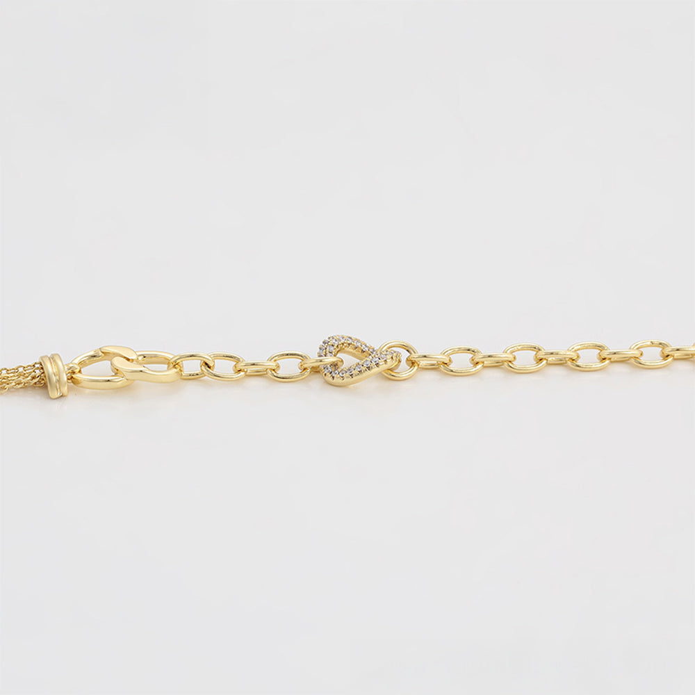 Pulsera de Aleación Bañado en Oro con Cristal Emporia® Blanco 4 