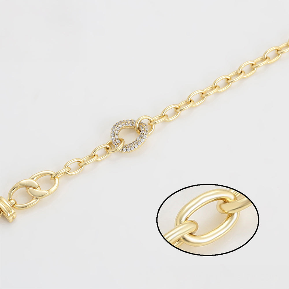 Pulsera de Aleación Bañado en Oro con Cristal Emporia® Blanco