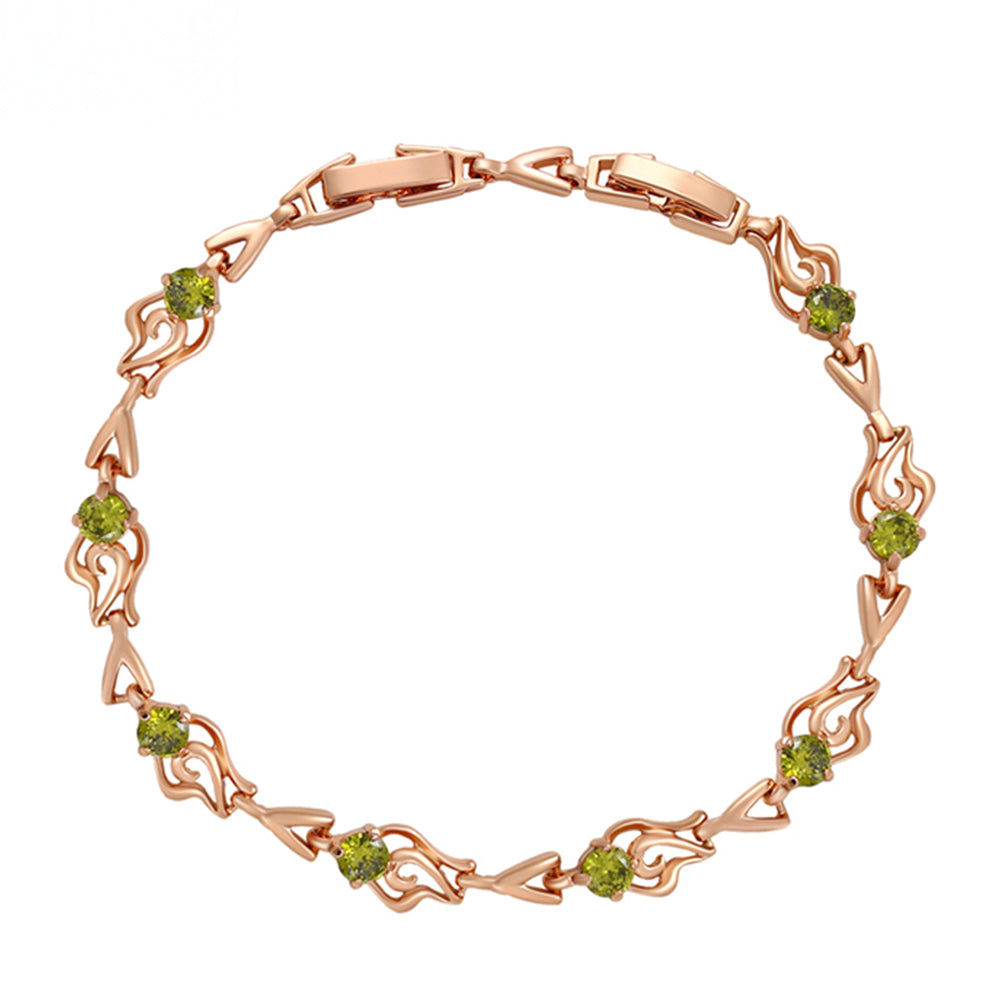 Pulsera de Aleación Bañado en Oro con Cristal Emporia® Verde 1 