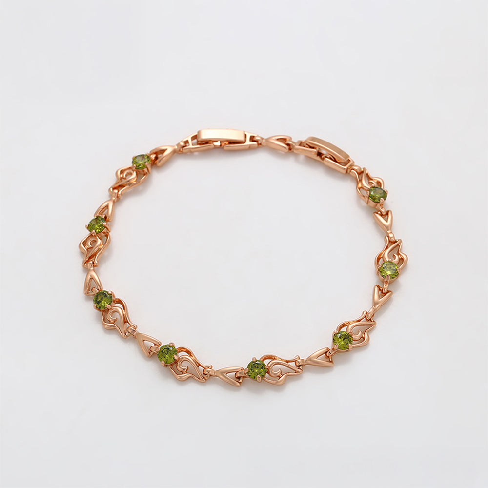 Pulsera de Aleación Bañado en Oro con Cristal Emporia® Verde