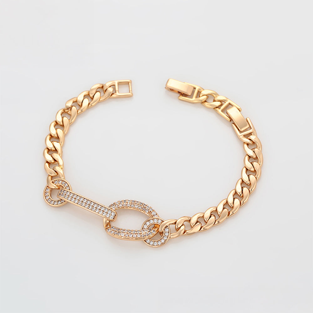 Pulsera de Aleación Bañado en Oro con Cristal Emporia® Blanco 6 