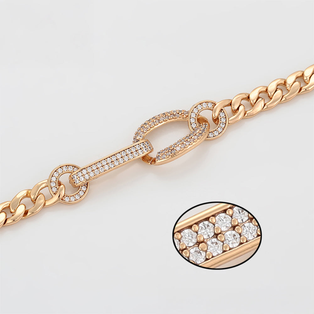 Pulsera de Aleación Bañado en Oro con Cristal Emporia® Blanco 1 