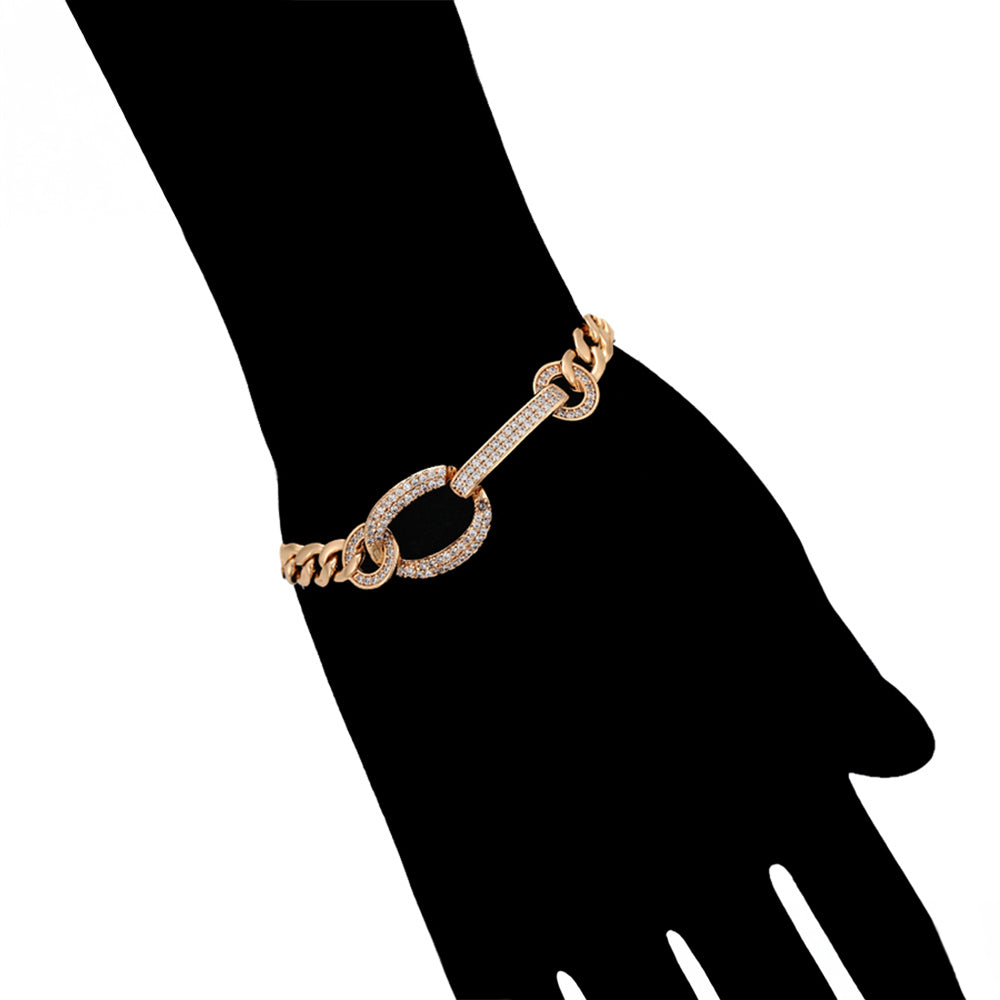 Pulsera de Aleación Bañado en Oro con Cristal Emporia® Blanco
