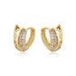 Pendientes de Aleación Bañado en Oro con Cristal Emporia® Blanco