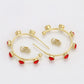 Pendientes de Aleación Bañado en Oro con Cristal Emporia® Rojo