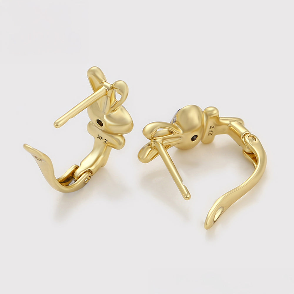 Pendientes de Aleación Bañado en Oro con Cristal Emporia® Púrpura 4 
