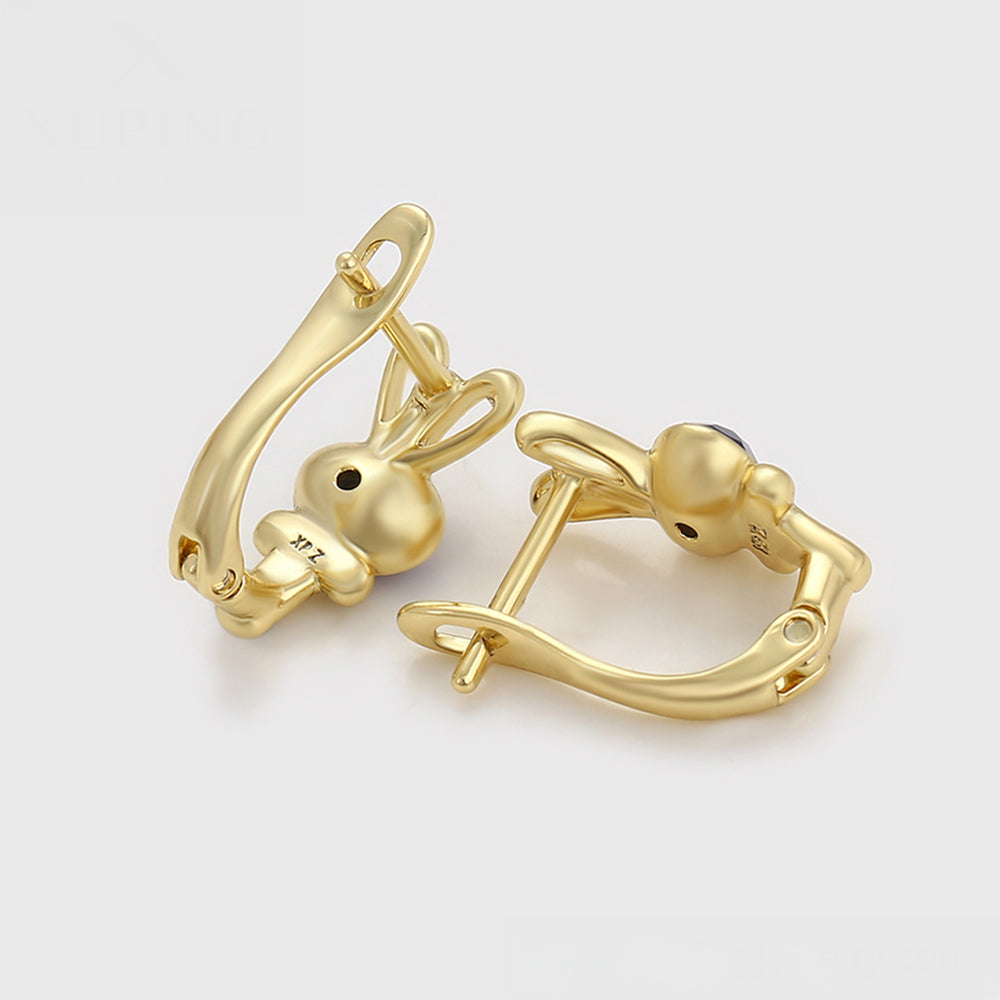 Pendientes de Aleación Bañado en Oro con Cristal Emporia® Púrpura 5 