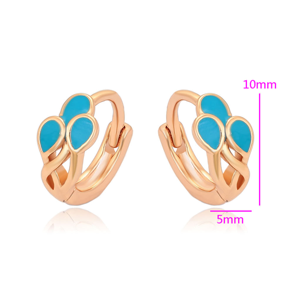 Pendientes de Aleación Bañado en Oro con Cristal Emporia® Azul 2 