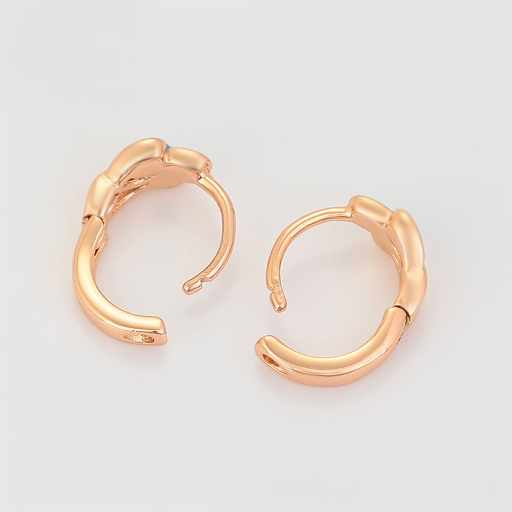 Pendientes de Aleación Bañado en Oro con Cristal Emporia® Azul 4 