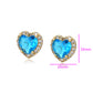 Pendientes de Aleación Bañado en Oro con Cristal Emporia® Azul
