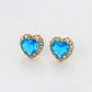 Pendientes de Aleación Bañado en Oro con Cristal Emporia® Azul