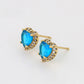 Pendientes de Aleación Bañado en Oro con Cristal Emporia® Azul