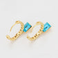 Pendientes de Aleación Bañado en Oro con Cristal Emporia® Azul