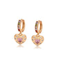 Pendientes de Aleación Bañado en Oro con Cristal Emporia® Rosa y Cristal Emporia® Blanco