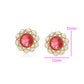 Pendientes de Aleación Bañado en Oro con Cristal Emporia® Rojo y Perla de cristal