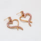 Pendientes de Aleación Bañado en Oro con Cristal Emporia® Rosa