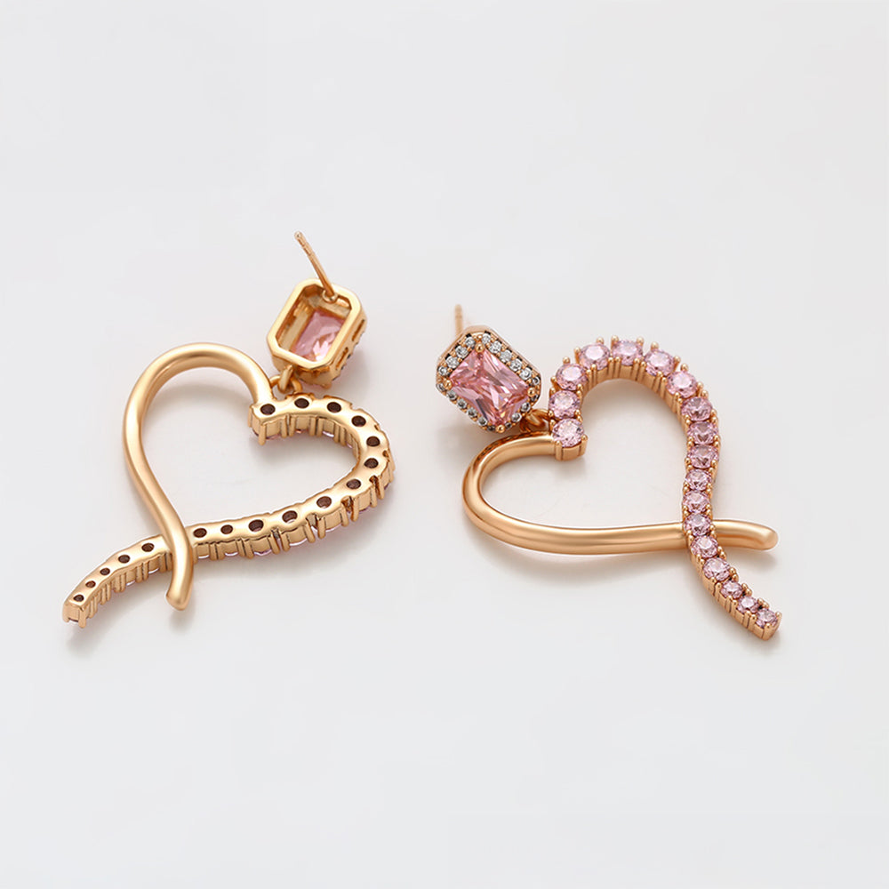 Pendientes de Aleación Bañado en Oro con Cristal Emporia® Rosa 5 