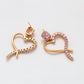 Pendientes de Aleación Bañado en Oro con Cristal Emporia® Rosa