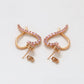 Pendientes de Aleación Bañado en Oro con Cristal Emporia® Rosa