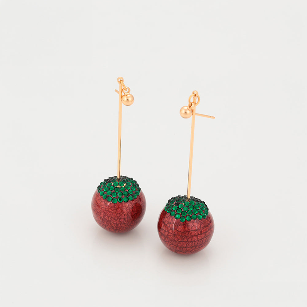 Pendientes de Aleación Bañado en Oro con Cristal Emporia® Verde 7 