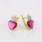 Pendientes de Aleación Bañado en Oro con Cristal Emporia® Rosa y Cristal Emporia® Blanco