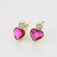 Pendientes de Aleación Bañado en Oro con Cristal Emporia® Rosa y Cristal Emporia® Blanco