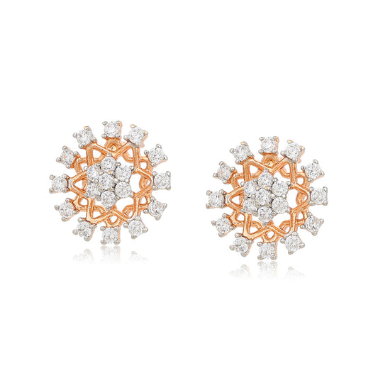 Pendientes de Aleación Bañado en Oro con Cristal Emporia® Blanco