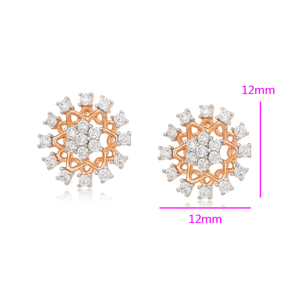 Pendientes de Aleación Bañado en Oro con Cristal Emporia® Blanco
