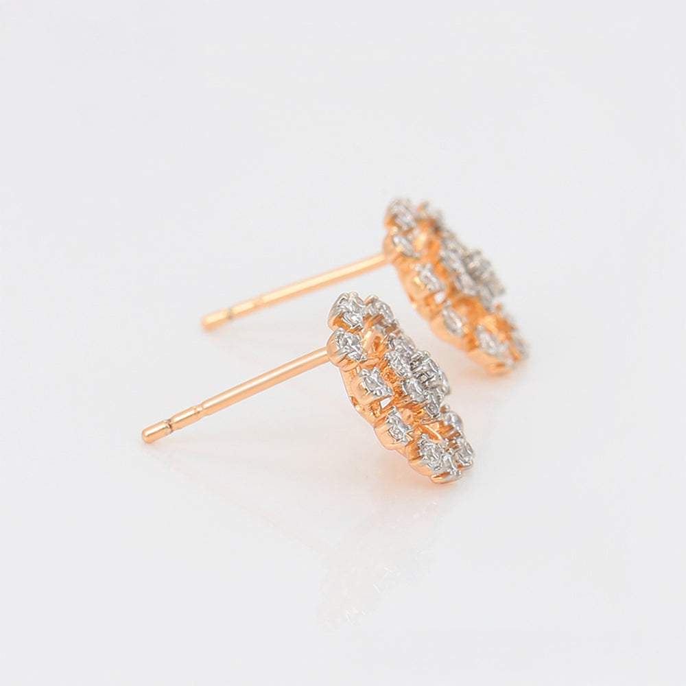Pendientes de Aleación Bañado en Oro con Cristal Emporia® Blanco
