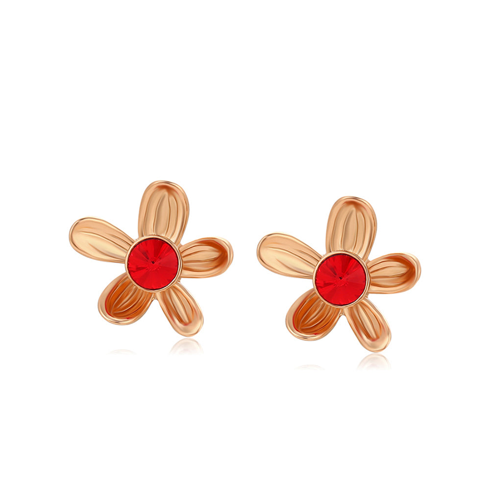 Pendientes de Aleación Bañado en Oro con Cristal Emporia® Rojo 1 