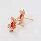 Pendientes de Aleación Bañado en Oro con Cristal Emporia® Rojo