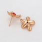 Pendientes de Aleación Bañado en Oro con Cristal Emporia® Rojo
