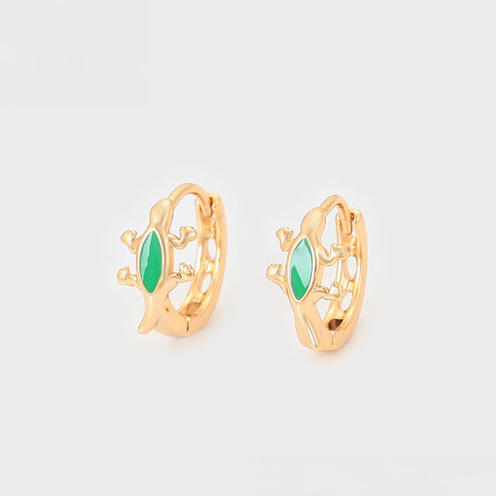 Pendientes de Aleación Bañado en Oro con Cristal Emporia® Verde