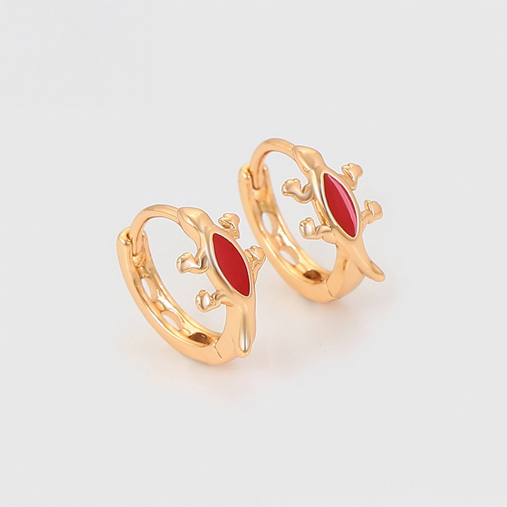 Pendientes de Aleación Bañado en Oro con Cristal Emporia® Rojo