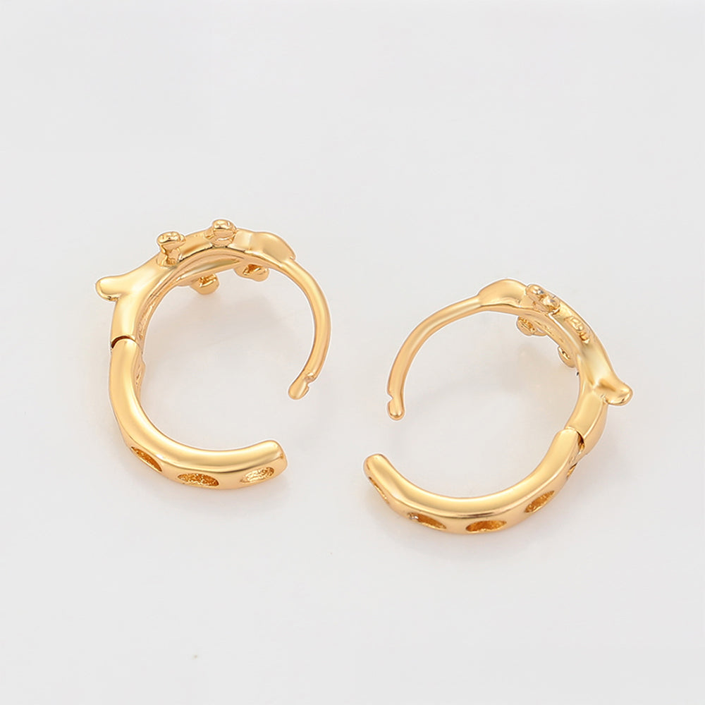 Pendientes de Aleación Bañado en Oro con Cristal Emporia® Blanco 4 