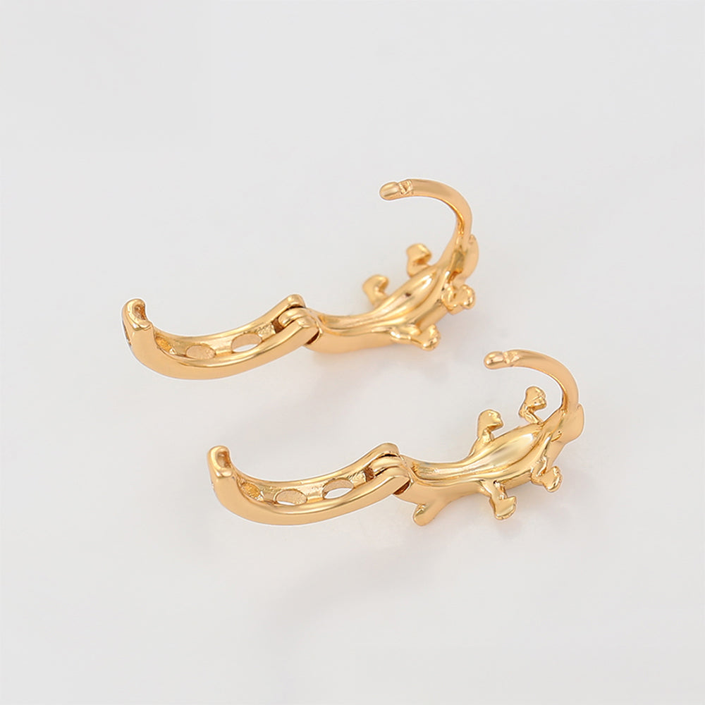 Pendientes de Aleación Bañado en Oro con Cristal Emporia® Blanco 5 