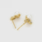 Pendientes de Aleación Bañado en Oro con Perla de cristal y Cristal Emporia® Blanco