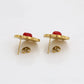 Pendientes de Aleación Bañado en Oro con Cristal Emporia® Rojo
