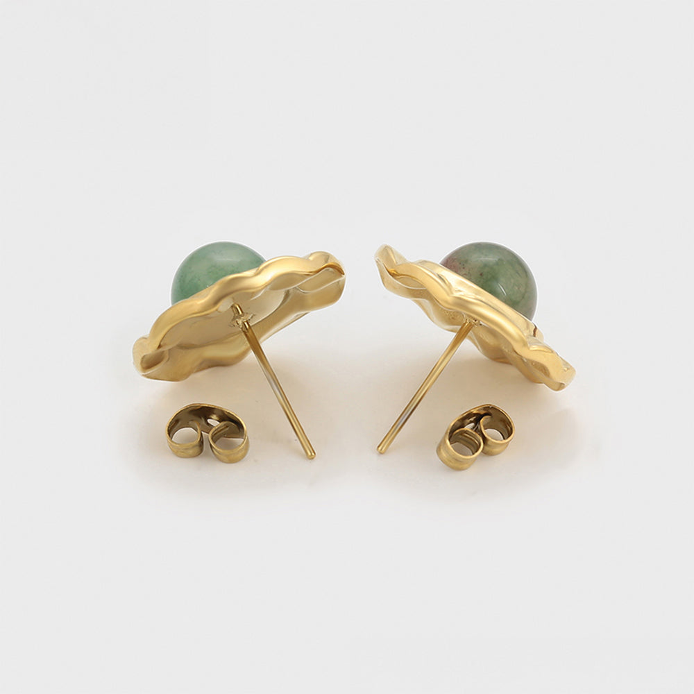 Pendientes de Aleación Bañado en Oro con Cristal Emporia® Verde