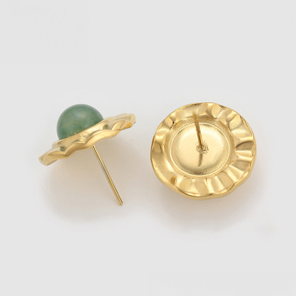 Pendientes de Aleación Bañado en Oro con Cristal Emporia® Verde