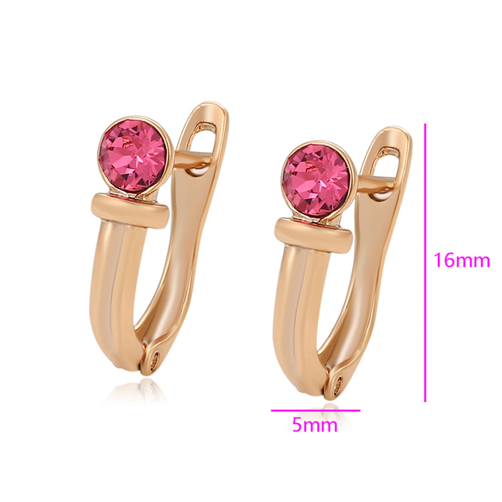 Pendientes de Aleación Bañado en Oro con Cristal Emporia® Rosa 2 