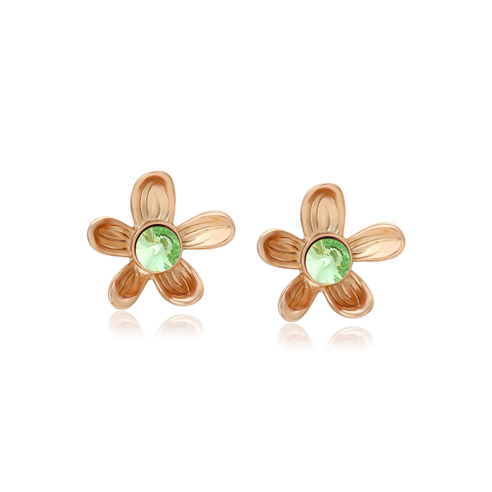 Pendientes de Aleación Bañado en Oro con Cristal Emporia® Azul 1 