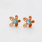 Pendientes de Aleación Bañado en Oro con Cristal Emporia® Azul