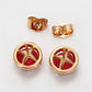 Pendientes de Aleación Bañado en Oro con Cristal Emporia® Rojo y Cristal Emporia® Blanco