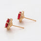 Pendientes de Aleación Bañado en Oro con Cristal Emporia® Rojo y Cristal Emporia® Blanco
