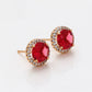 Pendientes de Aleación Bañado en Oro con Cristal Emporia® Rojo y Cristal Emporia® Blanco