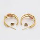 Pendientes de Aleación Bañado en Oro con Cristal Emporia® Rojo y Cristal Emporia® Blanco