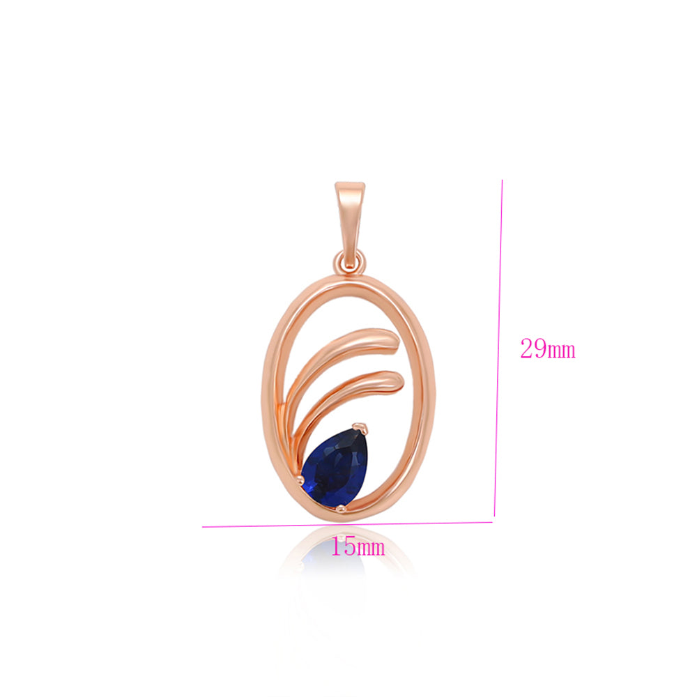 Colgante de Aleación Bañado en Oro con Cristal Emporia® Azul 2 